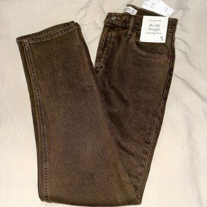 Abercrombie & Fitch 90s Straight Ultra High Rise Jeans Brown Size 26 2 Short